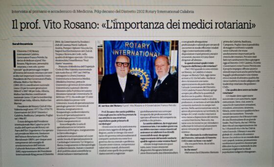 La professionalità dei medici Rotariani: intervista al PDG Decano Vito Rosano