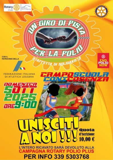 Il Rotary Club Mendicino Serre Cosentine porta in pista la solidarietà con “Un giro di pista per la Polio”