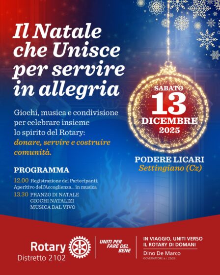 Conviviale degli Auguri del Distretto 2102 – 13 dicembre 2025